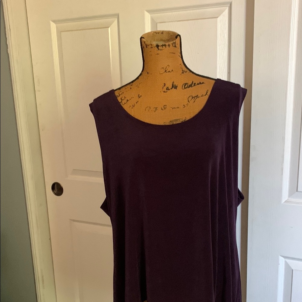 Purple Scoop Neck Relaxed Tank Top